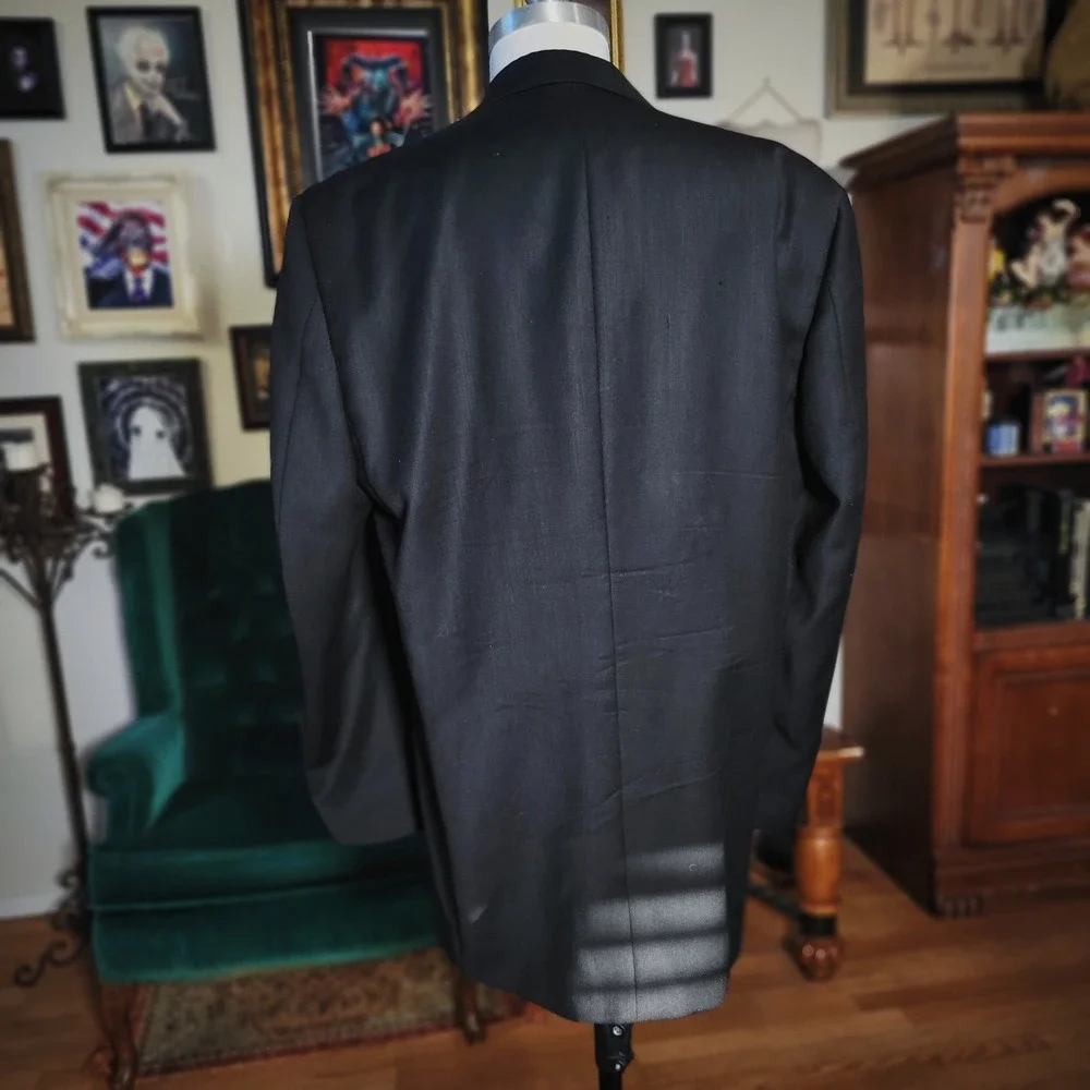 Perry Ellis Portfolio‎ Blazer Black Mens 3 Button Sport Coat Jacket Professional